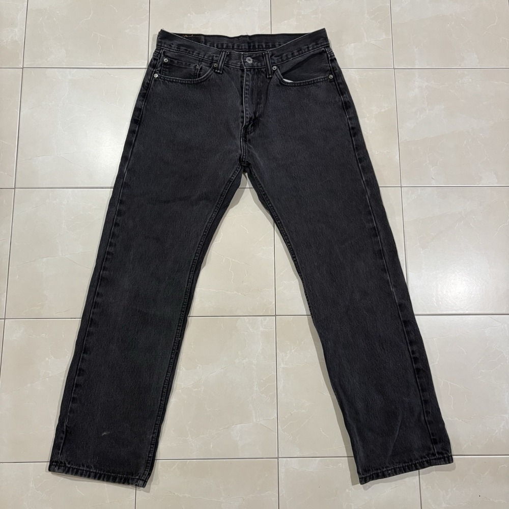 Levi's 505 Black Jeans Denim Pants Men's 34x32 Y2K Vintage Straight Relaxed Fit